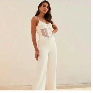 Lavish Alice V-Neck Adjustable Straps Jumpsuit Size 4